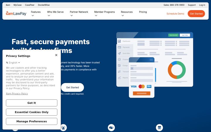 Snímek obrazovky lawpay.com