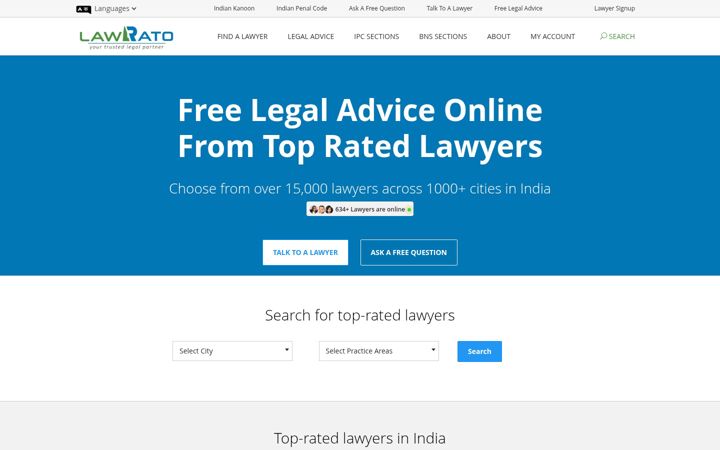 Screenshot of lawrato.com