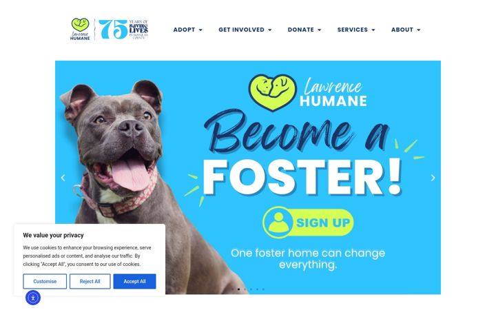 Screenshot of lawrencehumane.org
