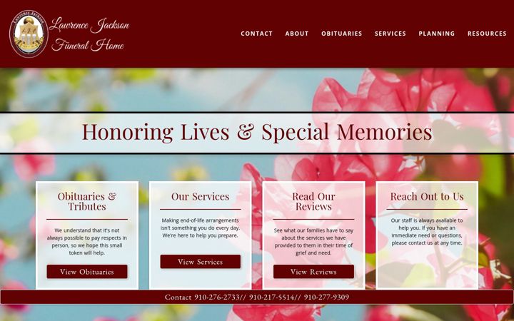 Screenshot of lawrencejacksonfh.com