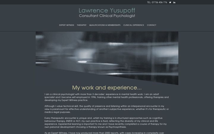 Screenshot of lawrenceyusupoff.com