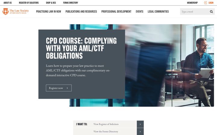 Screenshot of lawsociety.com.au