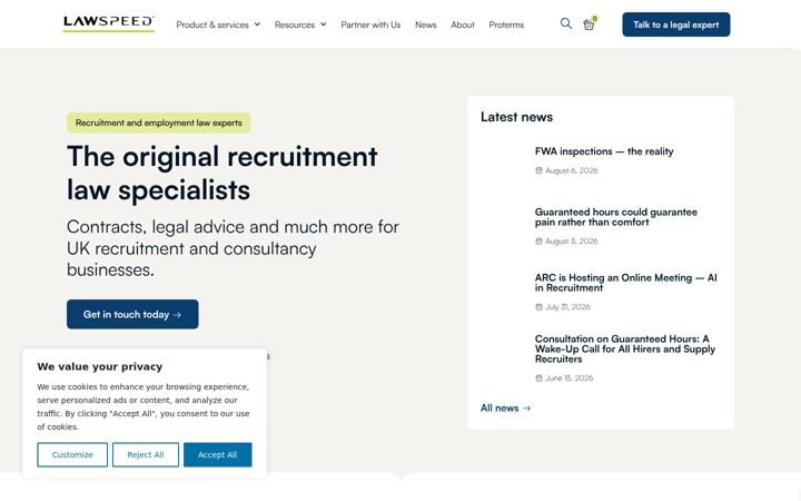 Screenshot of lawspeed.com