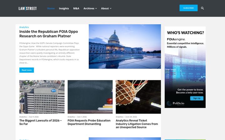 Screenshot of lawstreetmedia.com