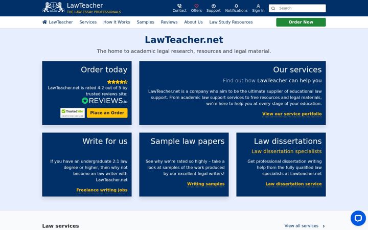 Screenshot of lawteacher.net