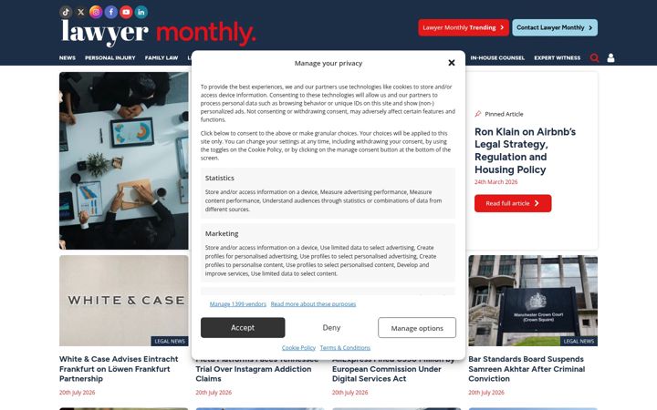Screenshot of lawyer-monthly.com