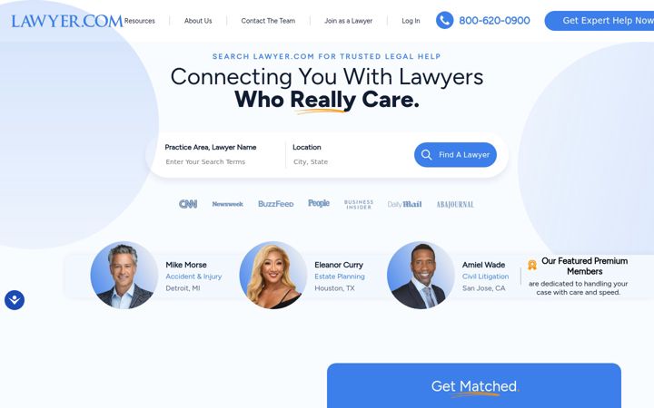Screenshot of lawyer.com