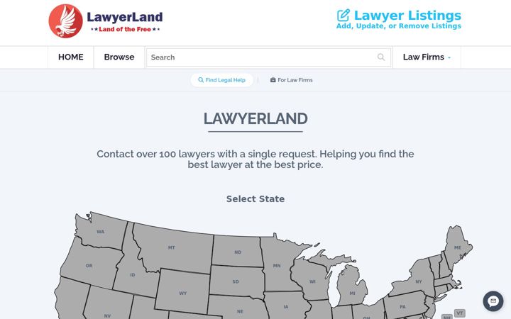 Screenshot of lawyerland.com