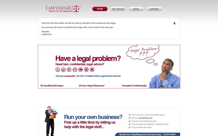 Screenshot of lawyers4u.org