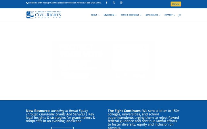 Screenshot von lawyerscommittee.org