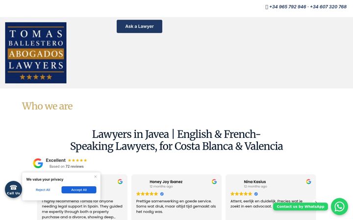 Screenshot of lawyerssolicitorsjavea.com