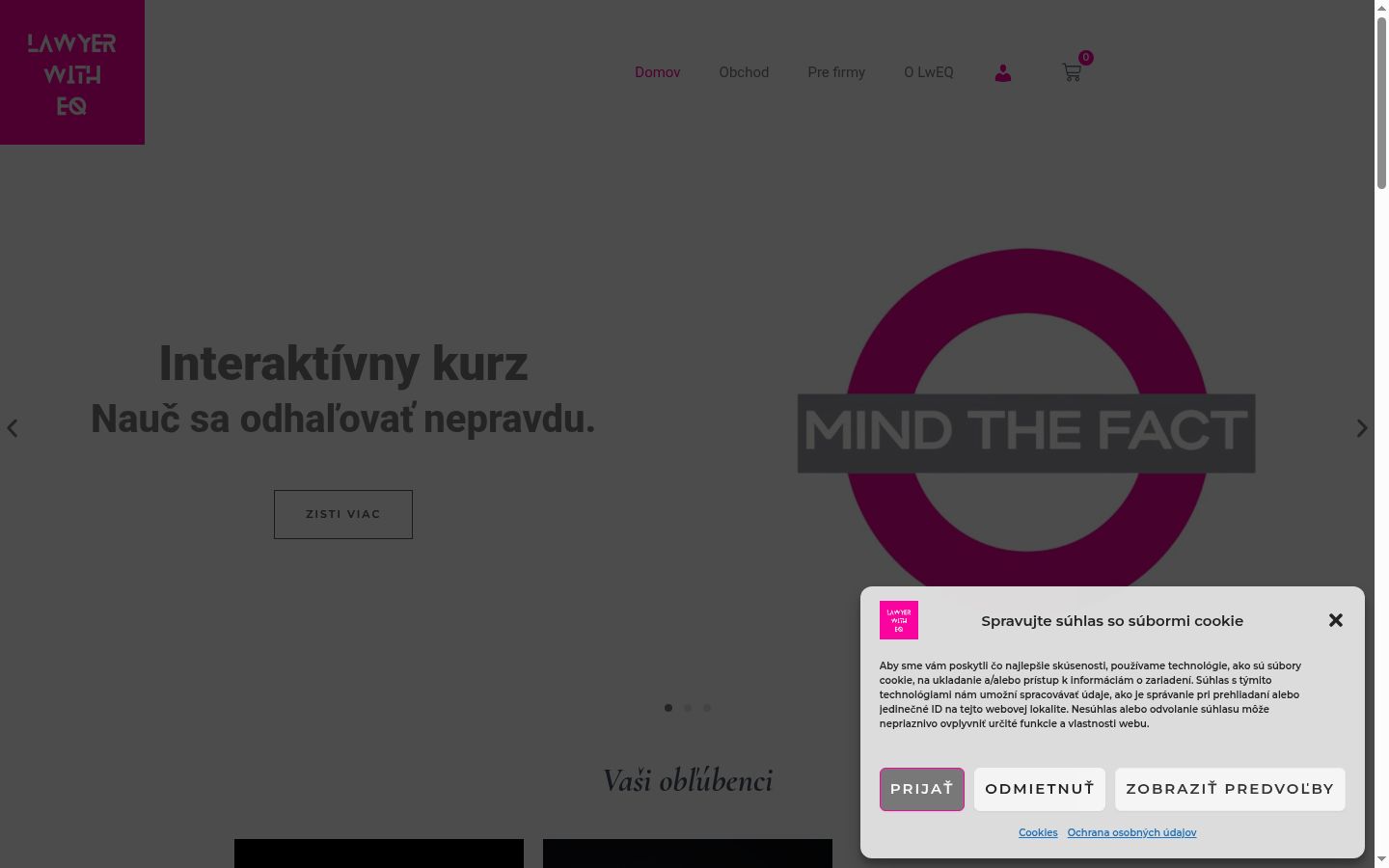 Snímek obrazovky baneru souhlasu zobrazeného před jakoukoli interakcí