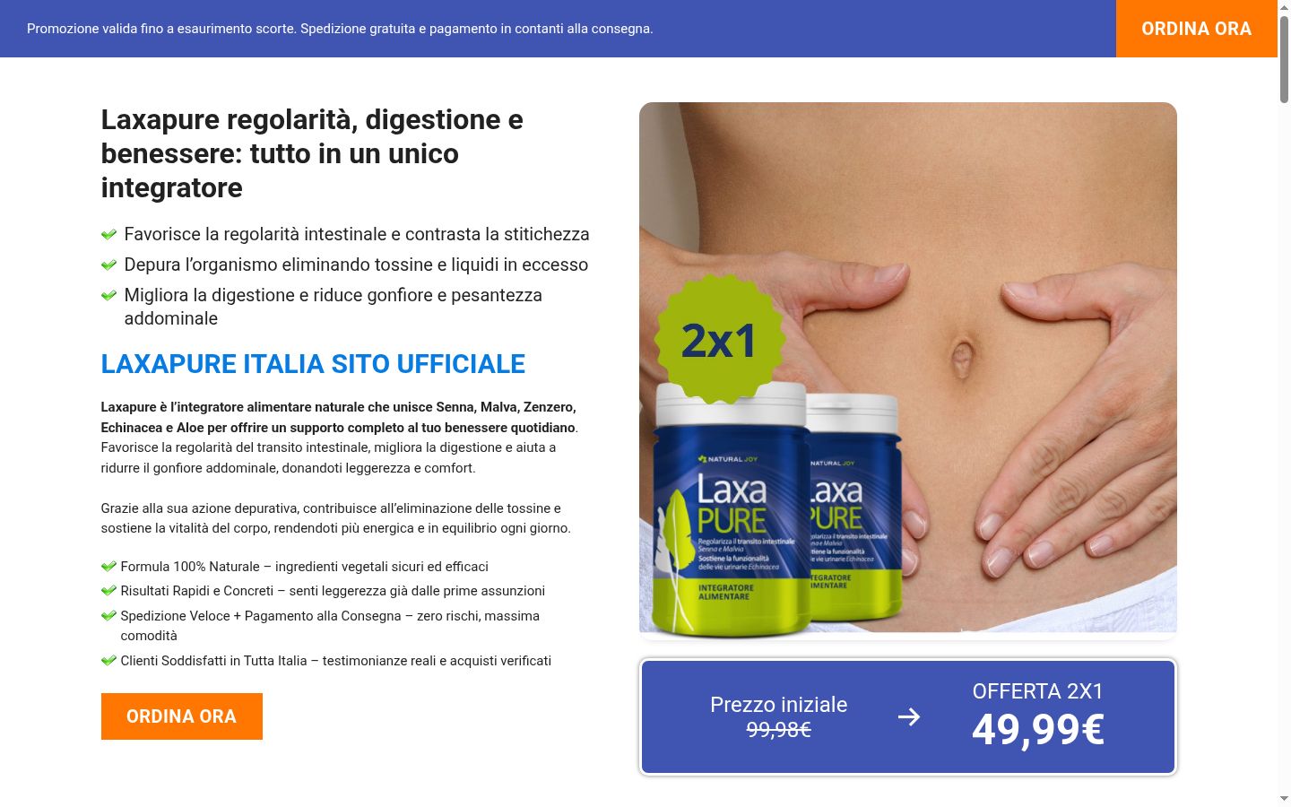 Screenshot del banner di consenso mostrato prima di qualsiasi interazione