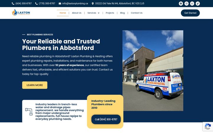 Screenshot of laxtonplumbing.ca