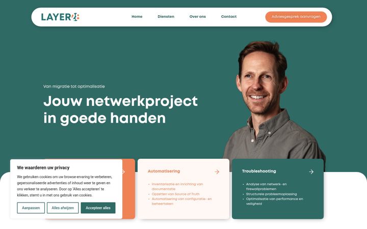 Screenshot of layer28.nl
