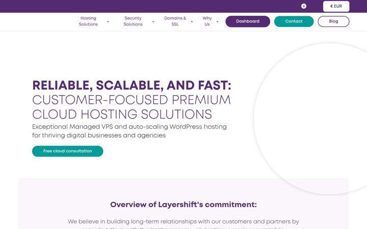 Screenshot of layershift.com