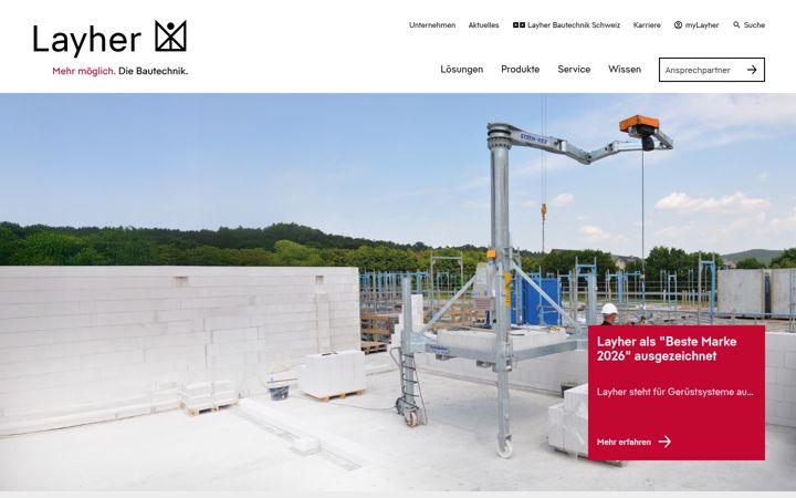 Screenshot of layher-bautechnik.com