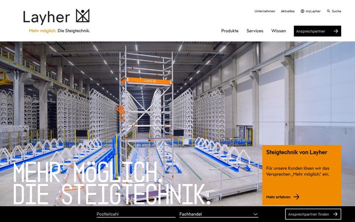 Screenshot of layher-steigtechnik.com