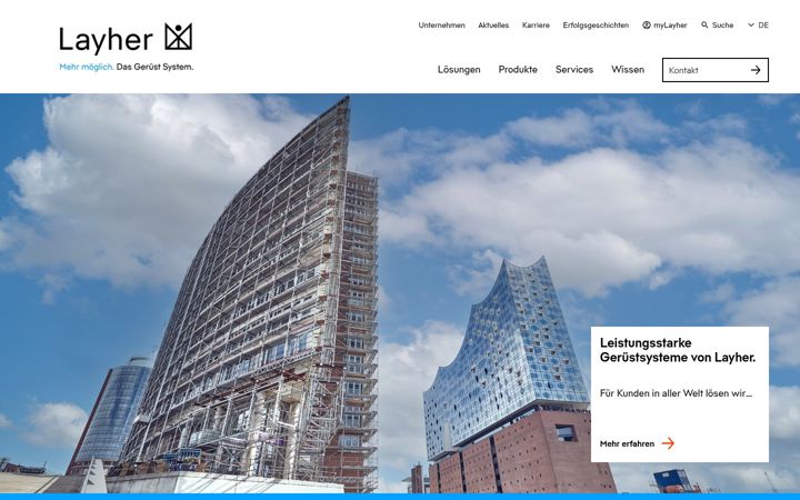 Screenshot of layher.com