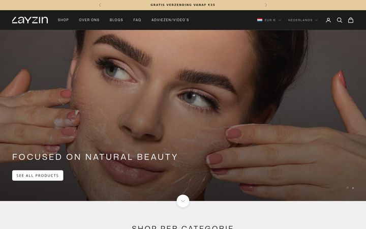 Screenshot of layzinskin.com