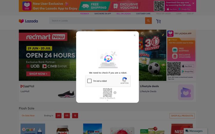 Screenshot του lazada.sg