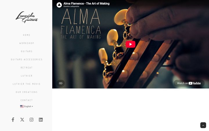 Screenshot of lazaridesguitars.com