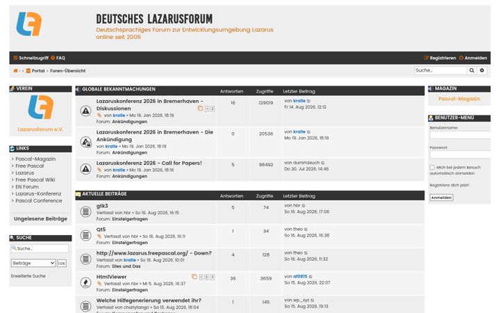 Screenshot of lazarusforum.de