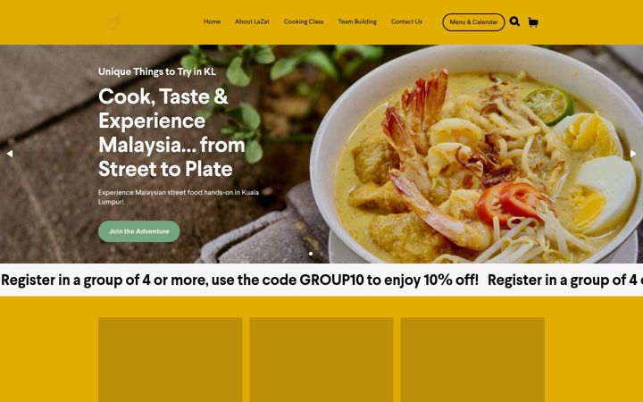 Screenshot of lazatcooking.com