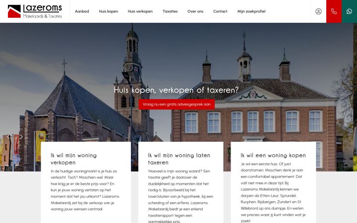 Screenshot of lazeromsmakelaardij.nl