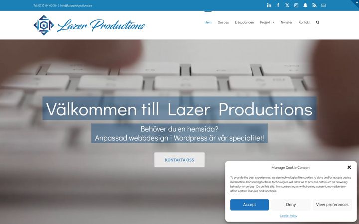 Screenshot of lazerproductions.se