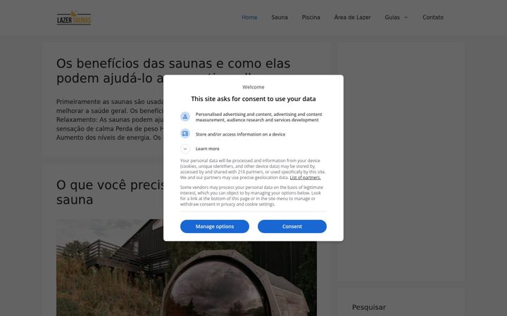 Screenshot of lazersaunas.com.br