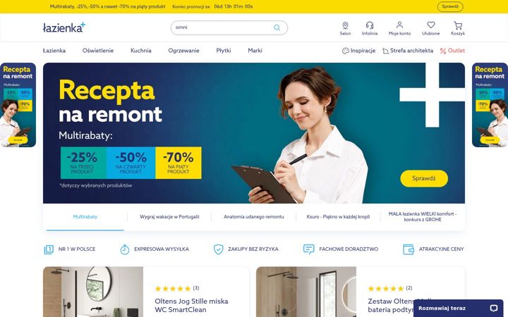 Screenshot of lazienkaplus.pl