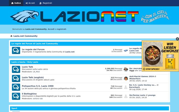 Screenshot of lazio.net