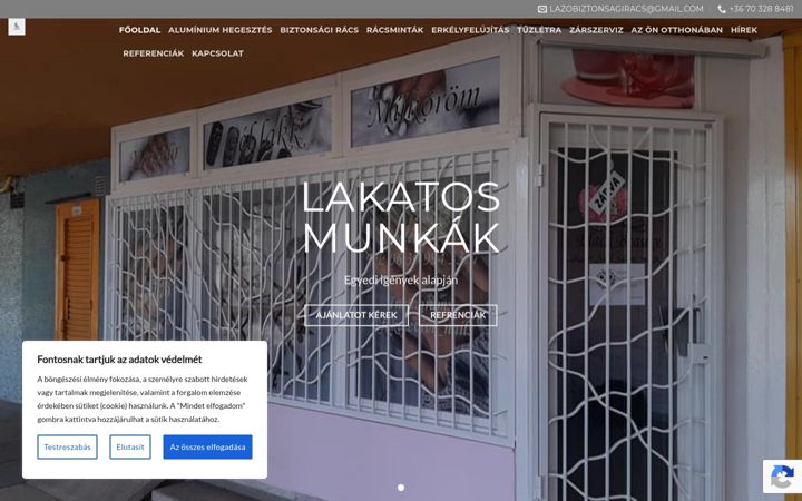 Screenshot of lazobiztonsagiracs.hu