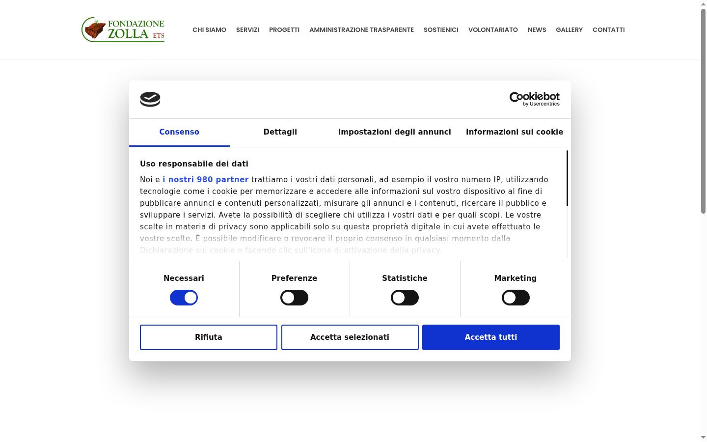 Képernyőkép a bármilyen interakció előtt megjelenő hozzájárulási bannerről