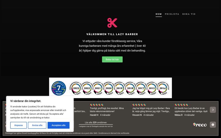 Screenshot of lazybarber.se