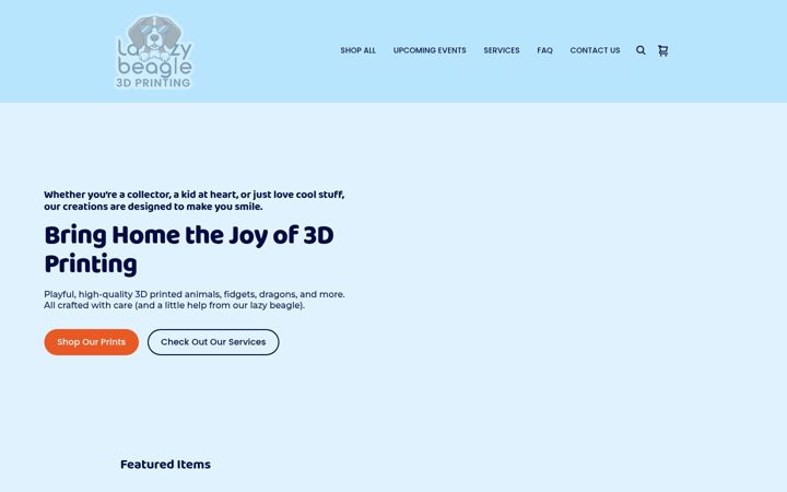 Screenshot of lazybeagle3d.com