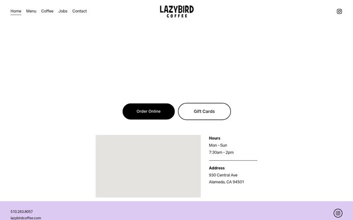 Screenshot of lazybirdcoffee.com
