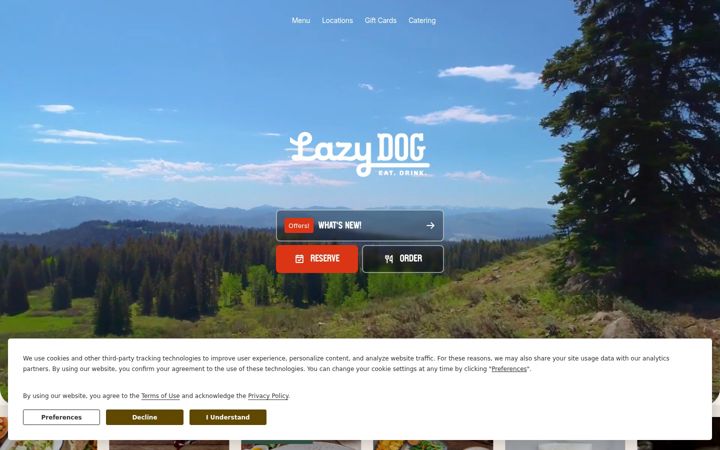 Captura de ecrã de lazydogrestaurants.com