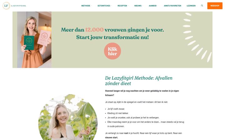 Screenshot of lazyfitgirl.nl