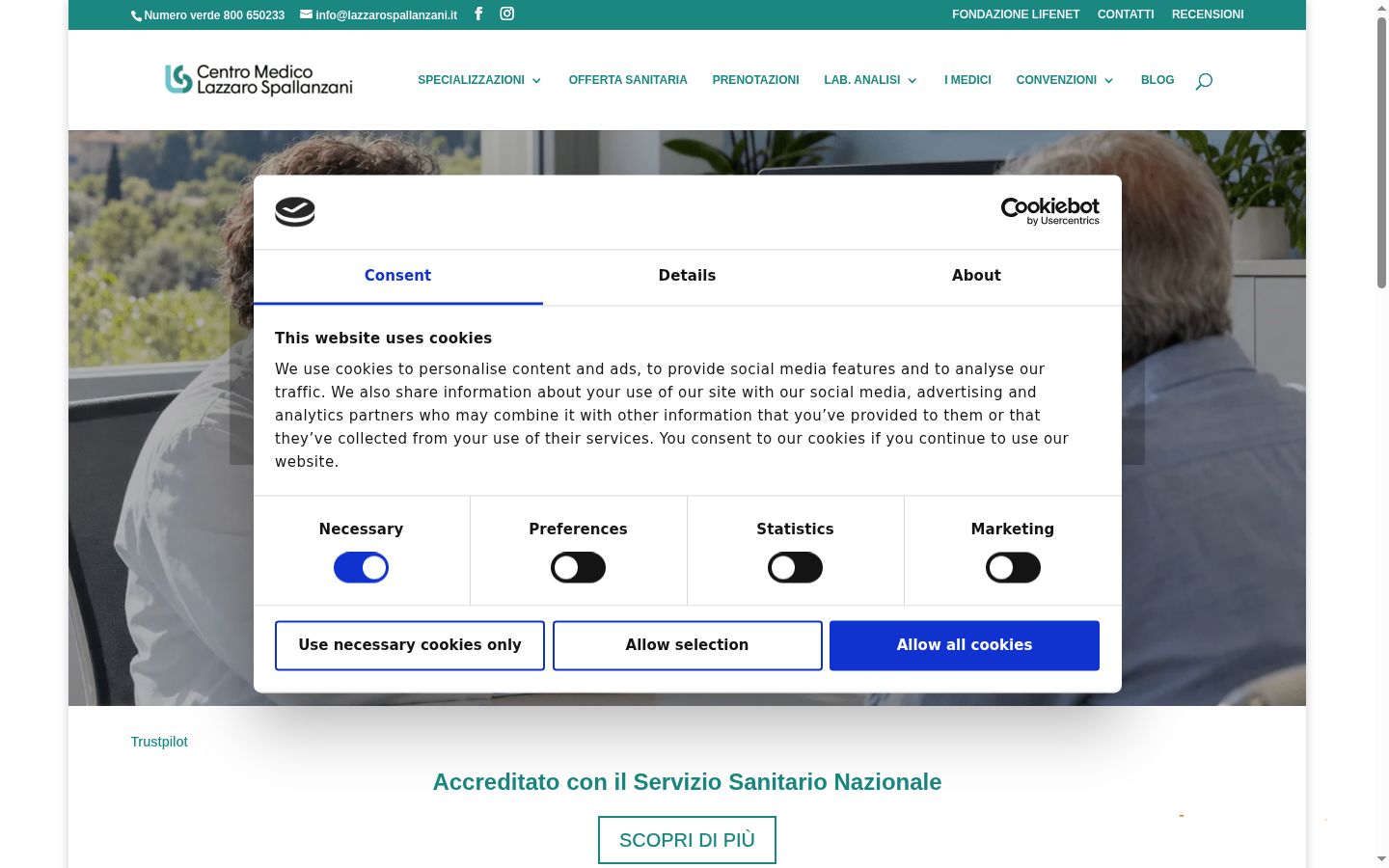 Sutikimo reklamjuostės, rodytos prieš bet kokią sąveiką, ekrano kopija