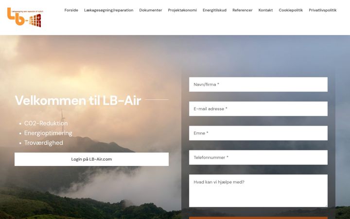 Screenshot of lb-air.dk