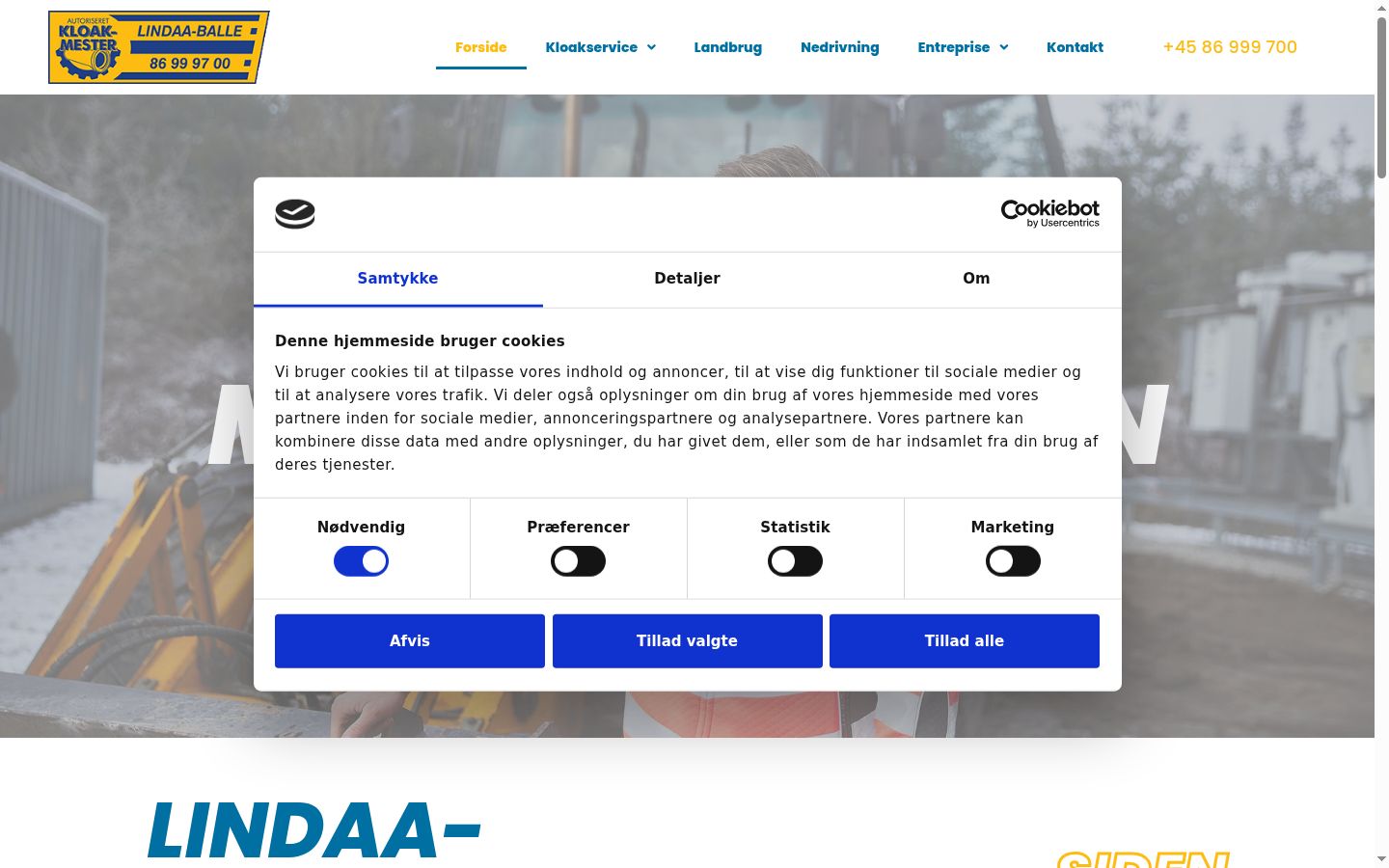 Screenshot del banner di consenso mostrato prima di qualsiasi interazione
