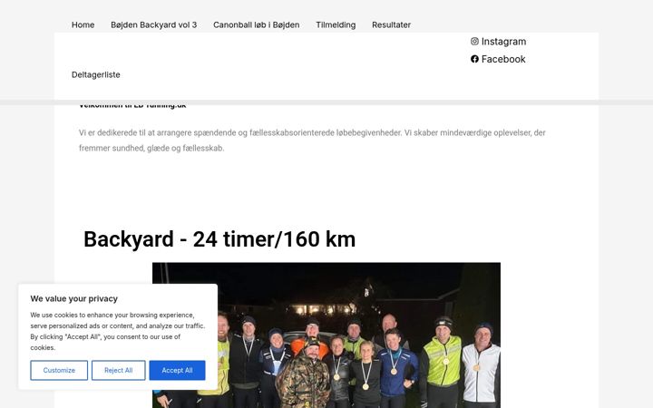 Screenshot of lb-running.dk