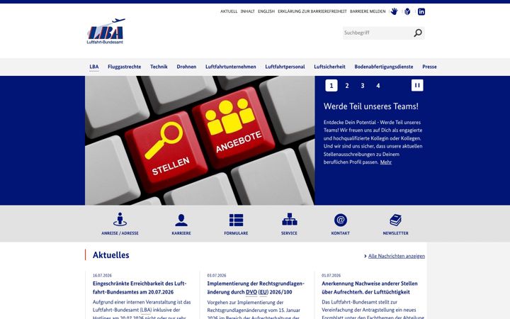 Screenshot of lba.de