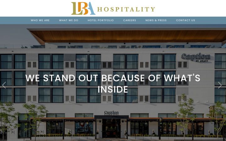 Screenshot of lbahospitality.com