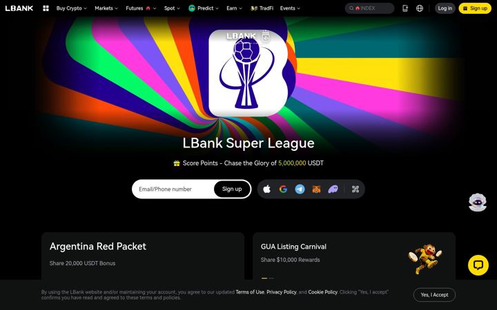 Captura de ecrã de lbank.com