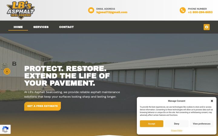 Screenshot of lbasphaltsealcoat.com