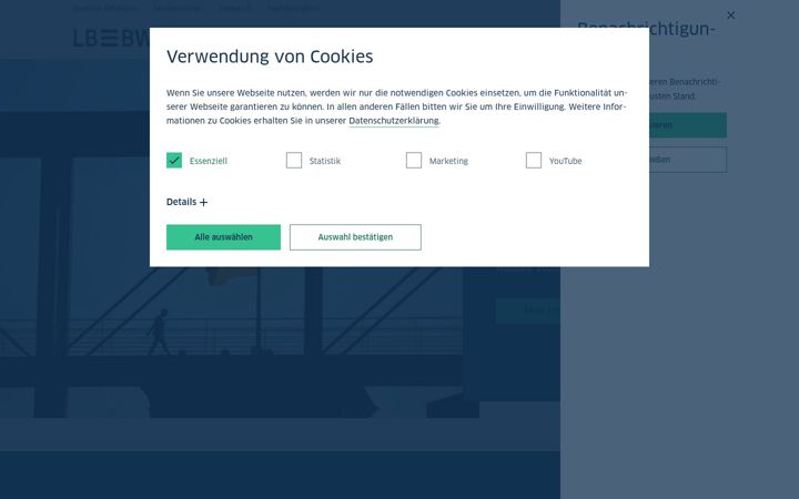 Screenshot of lbbw.de