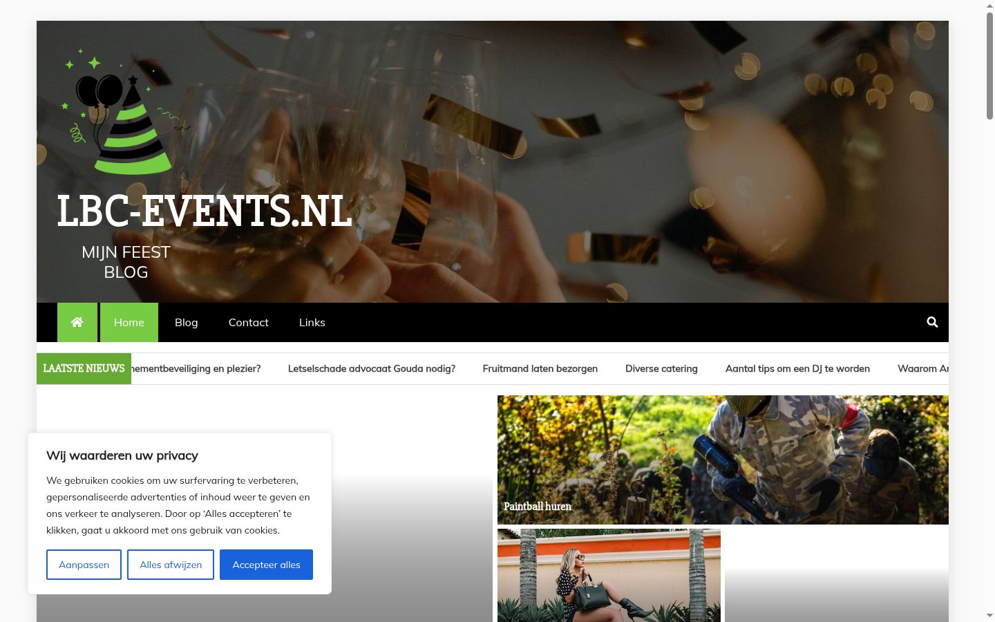 Skærmbillede af samtykkebanneret, som det blev vist før nogen interaktion